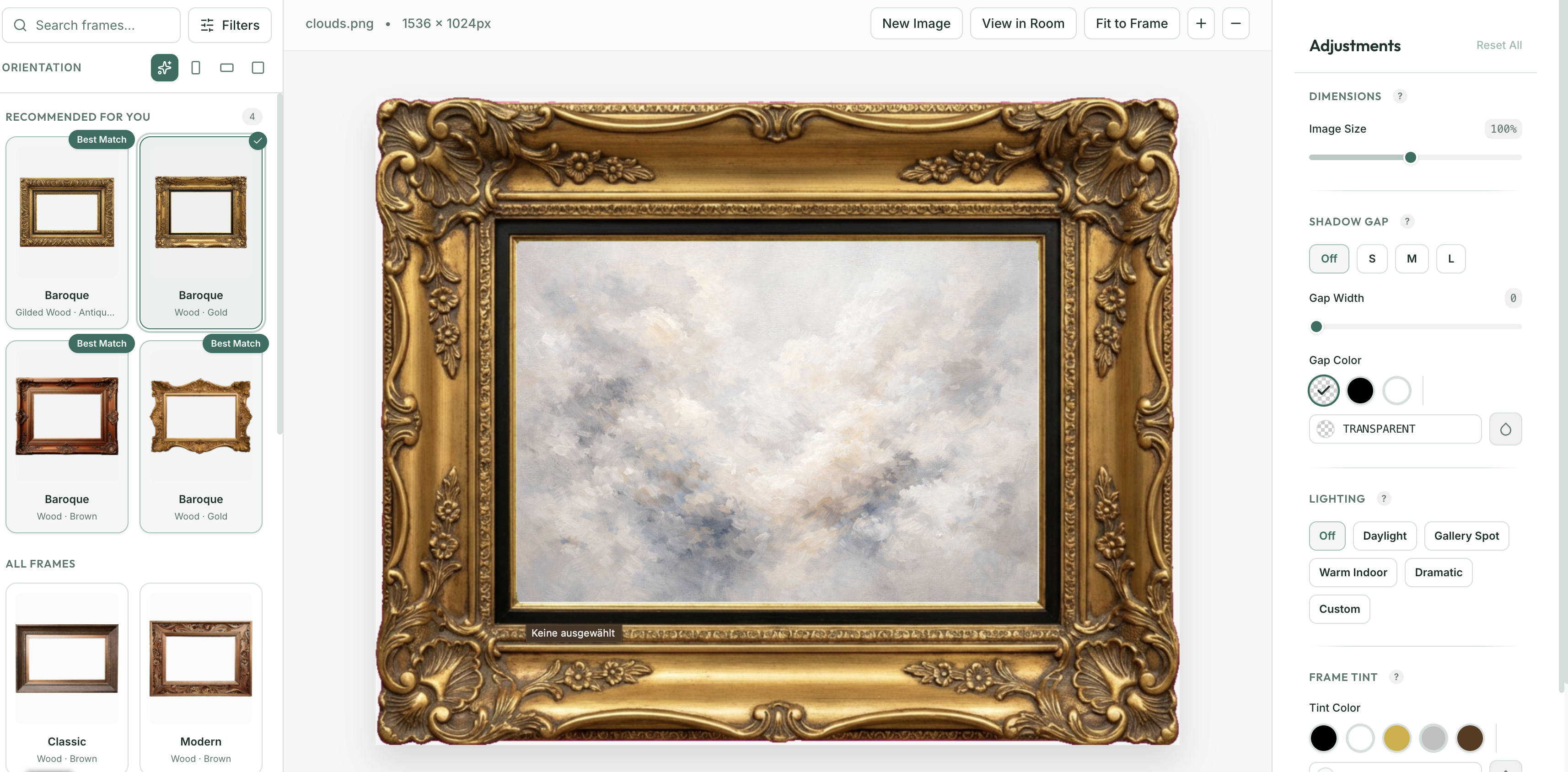 Picture Frame Generator App Interface